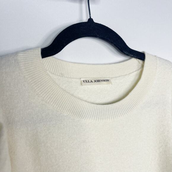 Ulla Johnson Medium M Cream Viviana Merino Wool Puff Sleeve Knit Sweater Dress - Picture 8 of 13